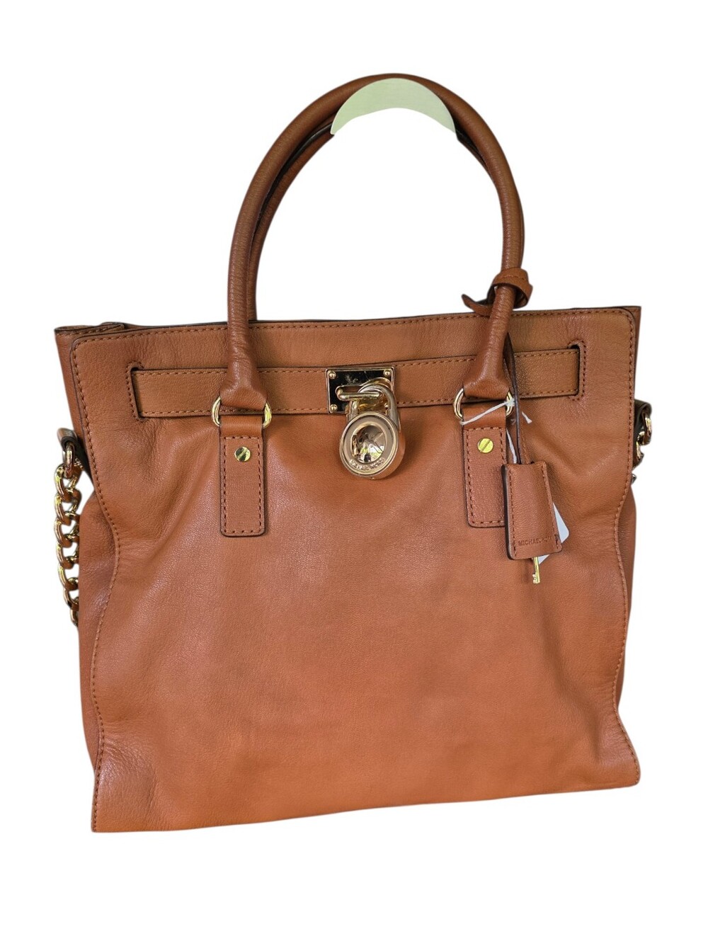 Michael Kors Cognac Leather Tote with Gold Hardware
